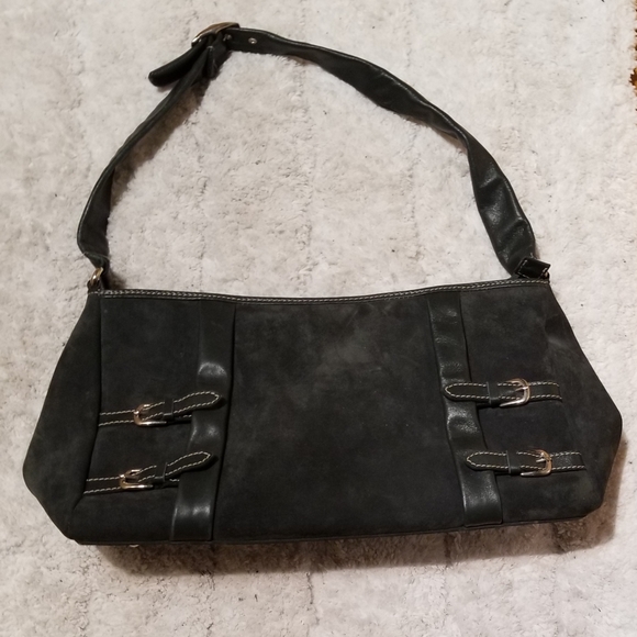 MANOCCHIO Forest Green Suede Purse (8" x 15") - Picture 5 of 11